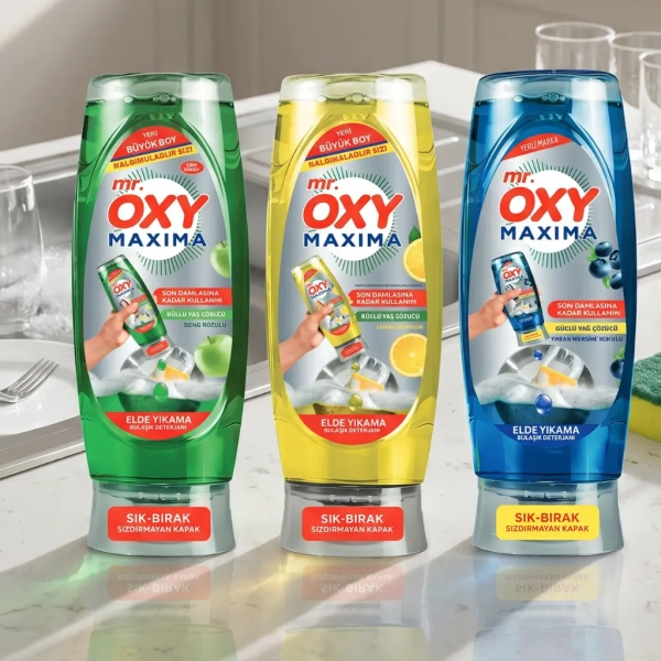 Mr Oxy Maxima płyn do mycia naczyń 650 ml Apple Lemon Blueberry chemia turecka